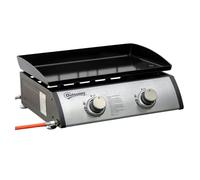Outsunny Plancha de Gas Sobremesa con 2 Quemadores de Acero Inoxidable 6 kW con Plancha para Jardín Camping 48,5x46x21 cm Plata Aosom España