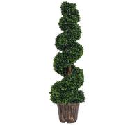 Outsunny Planta Artificial de Boj en Espiral (Ф32cm x 120cm), Verde Decorativa para Interior y Exterior, con Maceta Incluida.