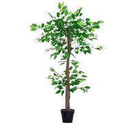 Outsunny Planta Artificial de Té 120 cm Árbol Artificial en Maceta Decorativa para Interior Hogar Salón Oficina Ø16x120 cm Verde