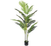 Outsunny Planta Artificial Palmera 150 cm Árbol Artificial con Maceta y Musgo para Decoración Interior y Exterior Salón Oficina Balcón Ø18x150 cm