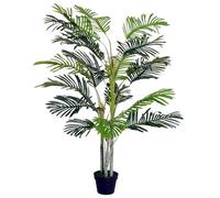 Outsunny Planta Artificial Palmera 150 cm Árbol Artificial con Maceta y Musgo para Decoración Interior Salón Oficina Balcón Ø18x150 cm Verde
