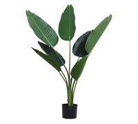 Outsunny Planta artificial Palma realista con maceta 7 hojas Ø15x120 cm interior y exterior