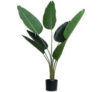 Outsunny Planta de Decoración Artificial de Palma Árbol Realista con Maceta 7 Hojas Ф15x120cm para Exterior e Interior No Requiere Instalación