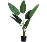 Outsunny Planta artificial Palma realista con maceta 7 hojas Ø15x120 cm interior y exterior