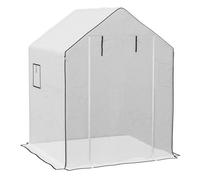 Outsunny Plástico Invernadero, 140x143x190 cm, Cubierta de Repuesto para Invernadero de Polietileno con Ventana, Puerta Enrollable, Anti-UV, para Huerto, Plantas, Agricultura, Jardín, Blanco