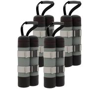 Outsunny Set 4 Pesos para Gazebo Rellenables con Arena hasta 12 kg, en Tejido Oxford 168D, 20x10x43 cm, Negro y Gris Aosom España