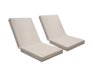 Outsunny Set de 2 Cojines para Silla Exterior 8cm 112x51cm Beige | Para sillón alto, con fijaciones, acolchado, salón de jardín exterior
