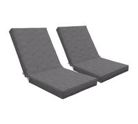 Outsunny Set de 2 Cojines para Silla Exterior 8cm 112x51cm Gris Oscuro | Para sillón alto, con fijaciones, acolchado, salón de jardín exterior