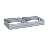 Outsunny Set de 2 cuadros de jardín 100x100x30 cm - chapa de acero ondulado Gris Aosom España