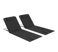 Outsunny Set de 2 Esterillas con Respaldo Reclinable en 5 Niveles Reposacabezas Bolsa de Transporte Negro Aosom España