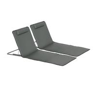 Outsunny Set de 2 Esterillas de Playa Plegables 124x53x35-45 cm Gris