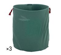 Outsunny set de 3 bolsas de basura de jardín 272l bolsas para residuos resistentes con asas reforzadas y aros flexibles plegables y reutilizables 76 cm