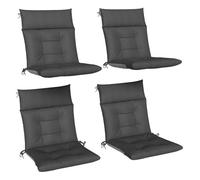 Outsunny Set de 4 cojines para sillas y banco 112x53x8 cm impermeables y antideslizantes gris oscuro