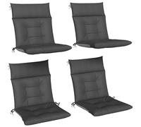Outsunny Set de 4 cojines para sillas y banco 112x53x8 cm impermeables y antideslizantes gris oscuro