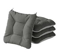 Outsunny set de 4 cojines para sillas, 39,5x39,5x10 cm, cojines para jardín, colchones de silla con lazos y base antideslizante, impermeables, protección uv30+, para interior y exterior, gris oscuro