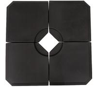 Outsunny Set de 4 Piezas Soporte de Parasol Base para Sombrilla Terreza o Jardín Rellenable de 80 kg de Agua o 120 kg de Arena Estable 100x100x9,5 cm
