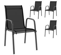 Outsunny Set de 4 Sillas Outsunny de Jardín Apilables con Respaldo Alto para Exteriores Aosom España