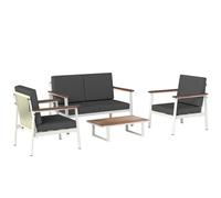 Outsunny Set Sofás Jardín 4 Personas: 2 Sillones, Sofá, Mesa. Aosom España