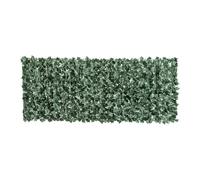 Outsunny seto artificial ocultación jardín en rollo 2,4x1 m pantalla de valla de privacidad de hiedra artificial fácil montaje para terraza balcón exterior decoración de hojas verde 240 cm
