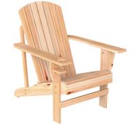 Outsunny Silla Adirondack de Madera Silla de Jardín con Reposabrazos y Respaldo Alto para Terraza Balcón Exterior 72,5x97x93 cm Natural Aosom España