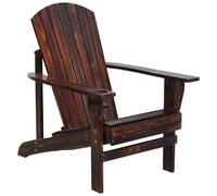 Outsunny Silla Adirondack de madera con reposabrazos y respaldo alto 72,5x97x93 cm Marrón