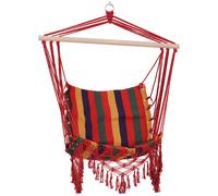 Outsunny Silla Colgante de Algodón Silla Columpio Poliéster para Interior Exterior Terraza Carga 120 kg Multicolor Aosom España