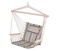 Outsunny Silla Colgante de Rayas con Cojín Reposacabezas para Interior y Exterior Carga 105 kg Diseño Estiloso 100x106 cm Multicolor Aosom España