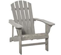 Outsunny Silla de Jardín Adirondack Asiento Extra Ancho Carga 150 kg para Patio Terraza Balcón 78x89x88 cm Gris Claro