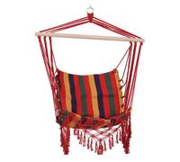 Outsunny Silla colgante Hamaca algodón/poliéster para interior y exterior Terraza 120 kg Multicolor