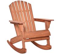 Outsunny Sillón Mecedora Silla Adirondack de Madera 77x94x97 cm Color Teca