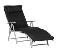 Outsunny Sillón Reclinable Plegable transat inclinable 7 Posiciones Chaise Longuecon Colchón + apoyabrazos metal Aosom España