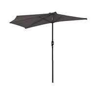 Outsunny Sombrilla semicircular 269x138x236 cm con manivela Gris