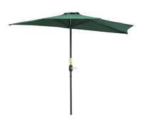 Outsunny Sombrilla 269x138x236 cm semicircular con manivela para jardín Verde