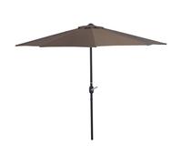 Outsunny Parasol de jardín Sombrilla 269x138x236 cm con manivela semicircular Café