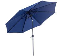 Outsunny Sombrilla Azul para Terraza Piscina Ø295x250cm con Mecanismo de Inclinación Poste Desmontable de Metal Aosom España