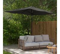Outsunny Sombrilla de Jardín 205x290x248 cm Ángulo Ajustable Gris Oscuro Gris oscuro