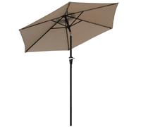 Outsunny Sombrilla de Jardín Ø230x216 cm Parasol de Terraza Basculante Apertura Manual Impermeable para Patio Piscina Caqui
