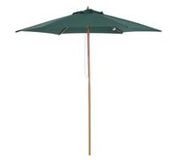 Outsunny Sombrilla de Jardín Ø250x230 cm Parasol | 6 Varillas, Poste Desmontable, Anti-UV, Impermeable, Marco de Madera, para Playa, Patio