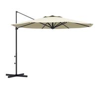 Outsunny Sombrilla de Jardín Ø294x242 cm Altura Ajustable Patio Crema | Parasol de Terraza, Poste Giratorio 360°, Ángulo de Techo Ajustable, Ventilación Superior, para Piscina