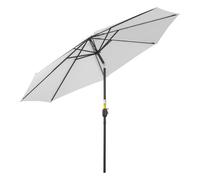 Outsunny Sombrilla de jardín Ø292×250 cm — manivela, inclinable, poste metálico desmontable