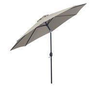 Outsunny sombrilla de jardín ø300x250 cm con manivela parasol exterior con mecanismo de inclinación y poste desmontable de metal para terraza piscina patio gris claro