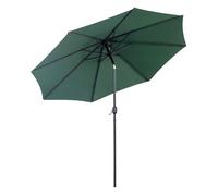 Outsunny Sombrilla de jardín Ø295x250 cm con manivela, inclinable y poste metálico desmontable Verde