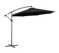 Outsunny Sombrilla de Jardín Ø300x250 cm Excéntrico Inclinable Negro