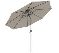 Outsunny Sombrilla de Jardín Ø300x250 cm M anivela para Terraza | Parasol Exterior, Mecanismo de Inclinación, Poste Desmontable de Metal, Piscina Patio