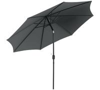 Outsunny Sombrilla de Jardín Ø300x250 cm M anivela para Terraza | Parasol Exterior, Mecanismo de Inclinación, Poste Desmontable de Metal, Piscina Patio