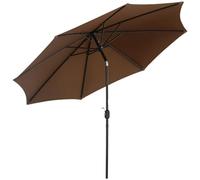 Outsunny Sombrilla de jardín Ø295x250 cm – manivela, inclinable, poste metálico desmontable