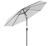 Outsunny Sombrilla de jardín Ø292×250 cm — manivela, inclinable, poste metálico desmontable