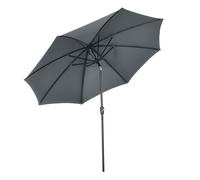 Outsunny Sombrilla de jardín Ø300 cm con manivela y techo inclinable Gris