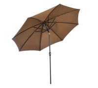 Outsunny Sombrilla de jardín Ø300x252 cm con manivela y techo inclinable Marrón
