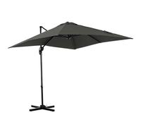 Outsunny Sombrilla de Jardín de Aluminio 245x245x245 cm Parasol Excéntrico con Manivela Giratorio 360° Inclinación de 5 Niveles Tela Poliéster 200 g/m² Desmontable Gris